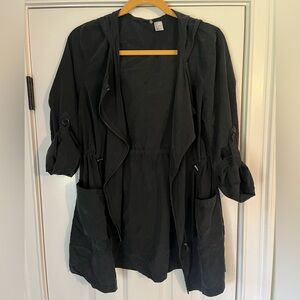 H&M Black Utility Jacket with Hood Size 4